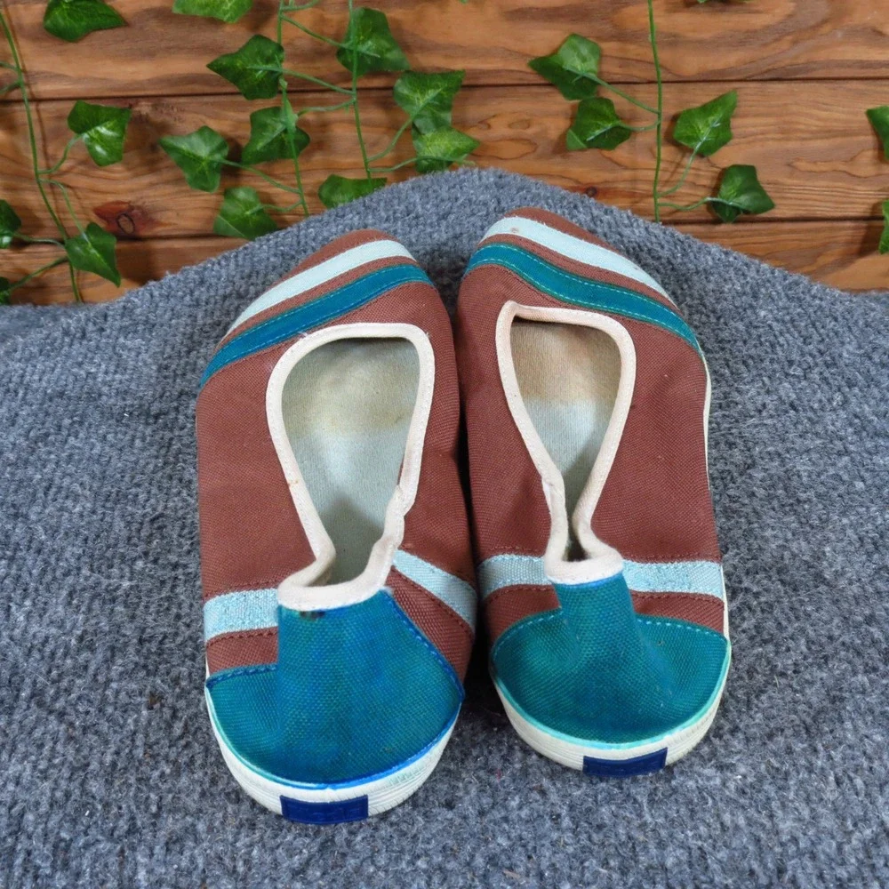 Keds WF-19836MA7-CH17 Women Ballet Flat Size 6 Casual Slip On Brown‎ Teal Canvas